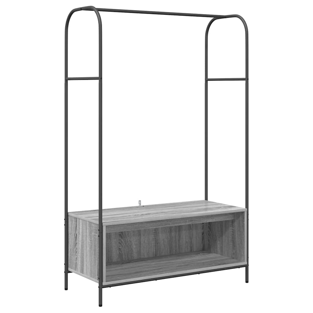 Klesstativ med lagring Grå 100 x 44 x 160 cm Konstruert tre