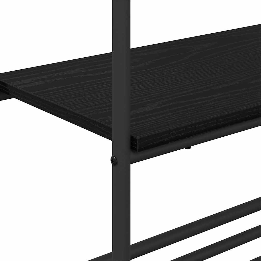 Klesstativ med hylle Svart Eik 60 x 30 x 171 cm Konstruert tre