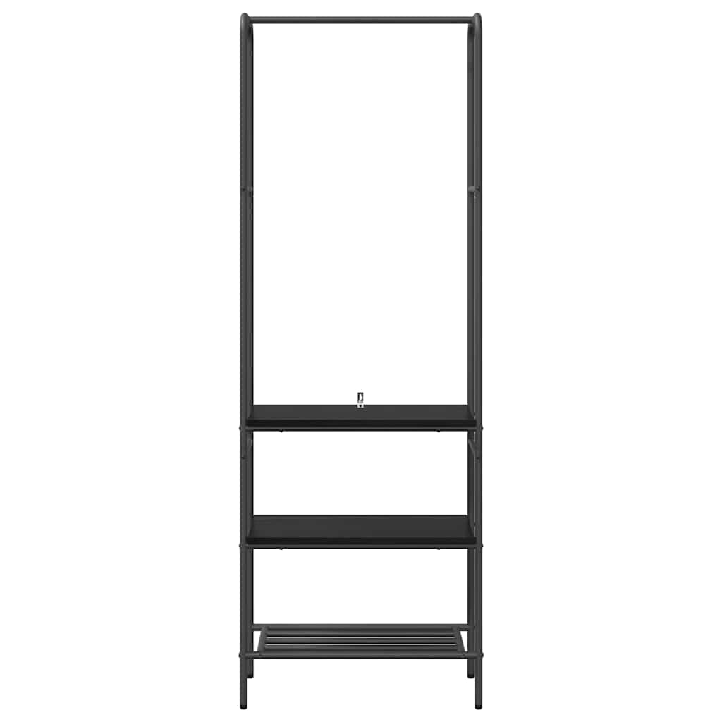 Klesstativ med hylle Svart Eik 60 x 30 x 171 cm Konstruert tre