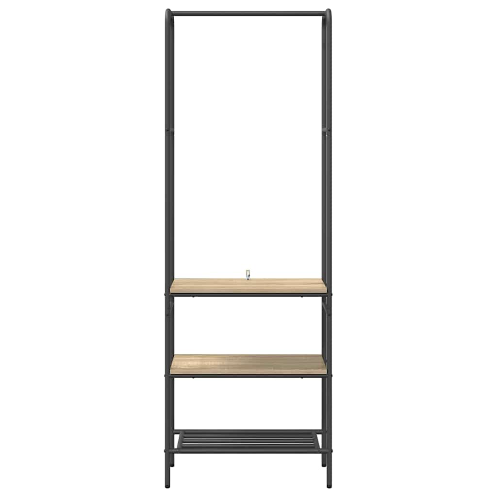 Klesstativ med hylle Sonoma eik 60 x 30 x 171 cm Konstruert tre