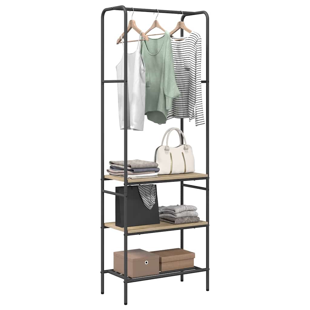 Klesstativ med hylle Sonoma eik 60 x 30 x 171 cm Konstruert tre