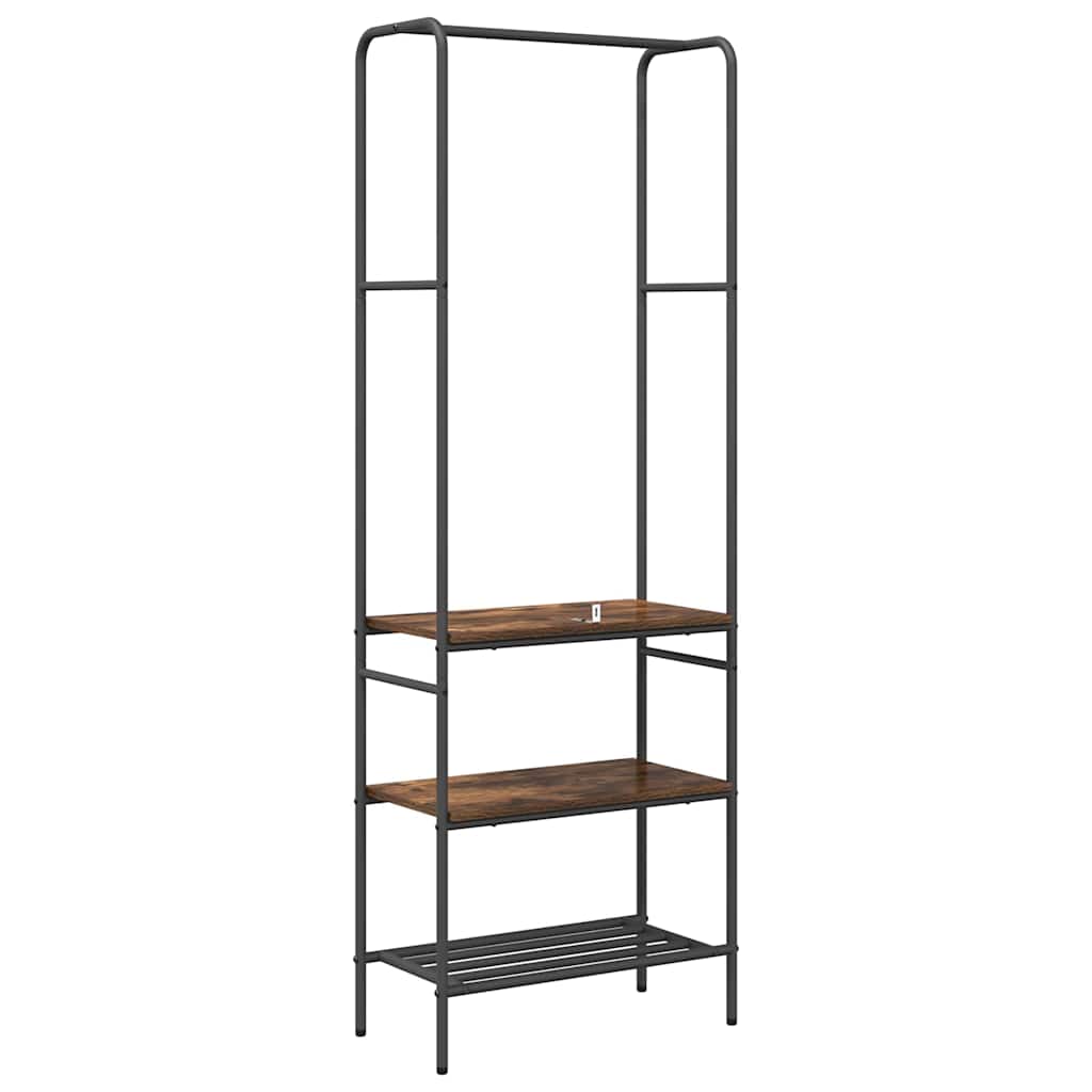 Klesstativ med hylle Røkt eik 60 x 30 x 171 cm Konstruert tre