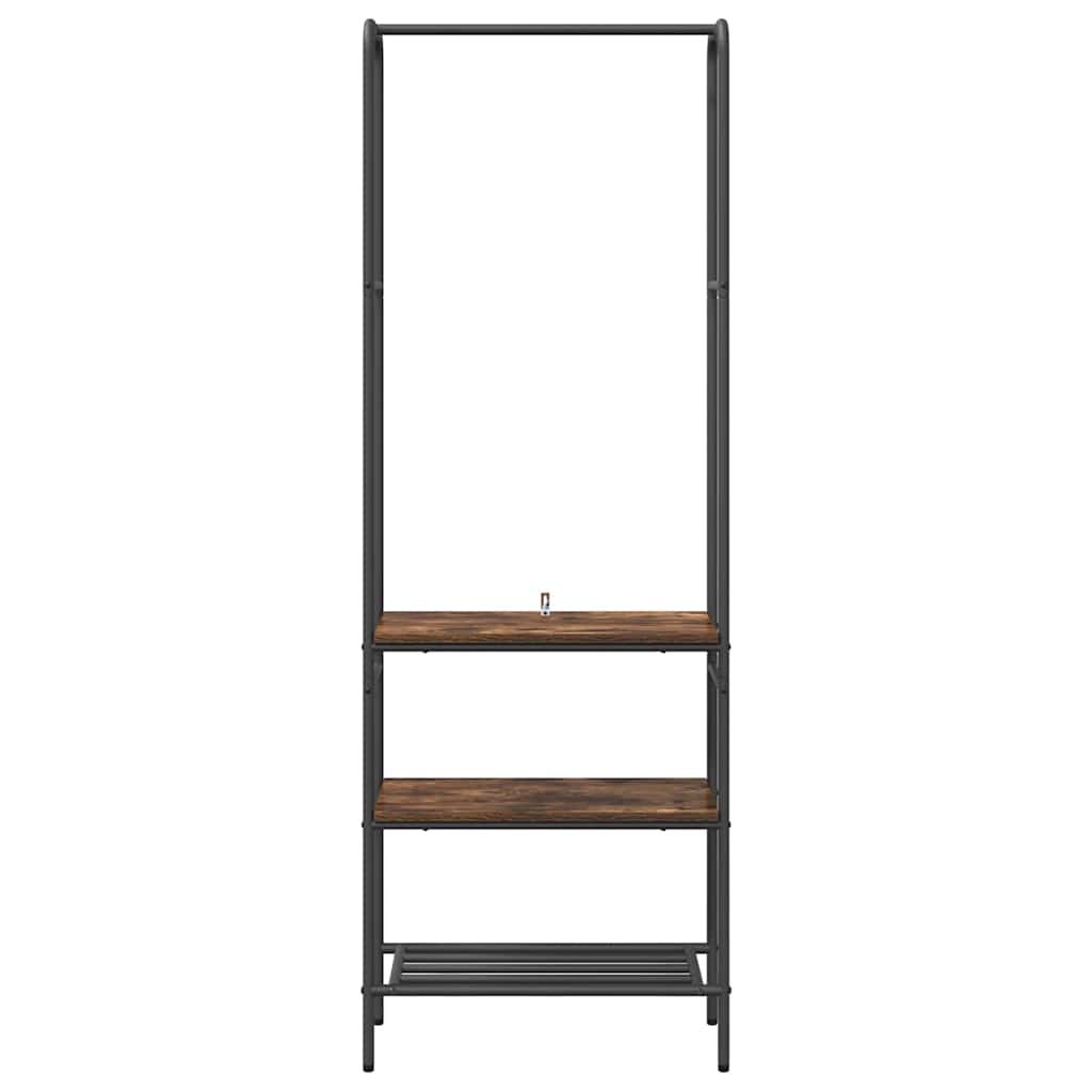 Klesstativ med hylle Røkt eik 60 x 30 x 171 cm Konstruert tre