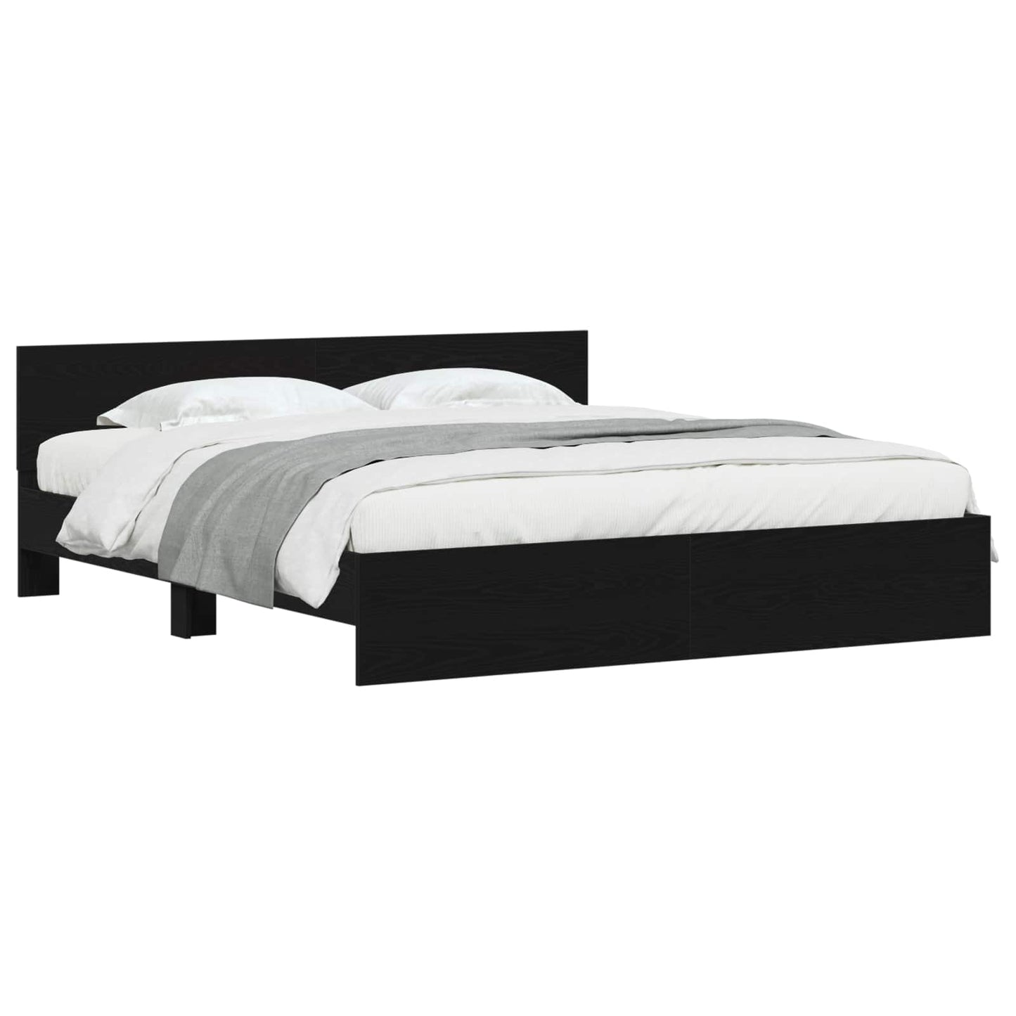 Sengestamme Svart Eik 203 x 185 x 70 cm Konstruert tre