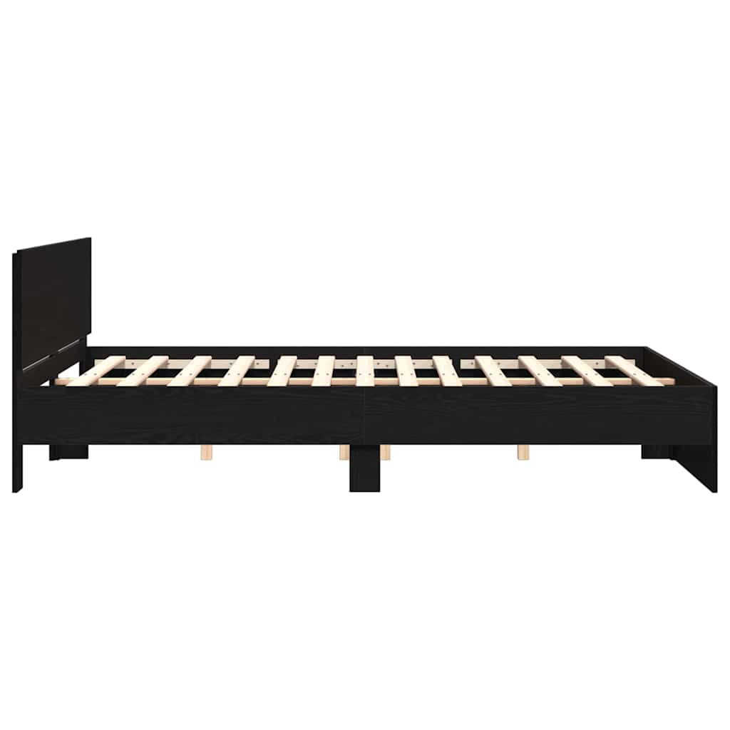 Sengestamme Svart Eik 203 x 185 x 70 cm Konstruert tre