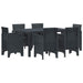 Hage Spisegruppe 7 pcs Antrasitt Polt rattan