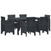 Hage Spisegruppe 7 pcs Antrasitt Polt rattan