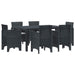 Hage Spisegruppe 7 pcs Antrasitt Polt rattan