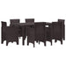 Hage Spisegruppe 7 pcs Brun Polt rattan
