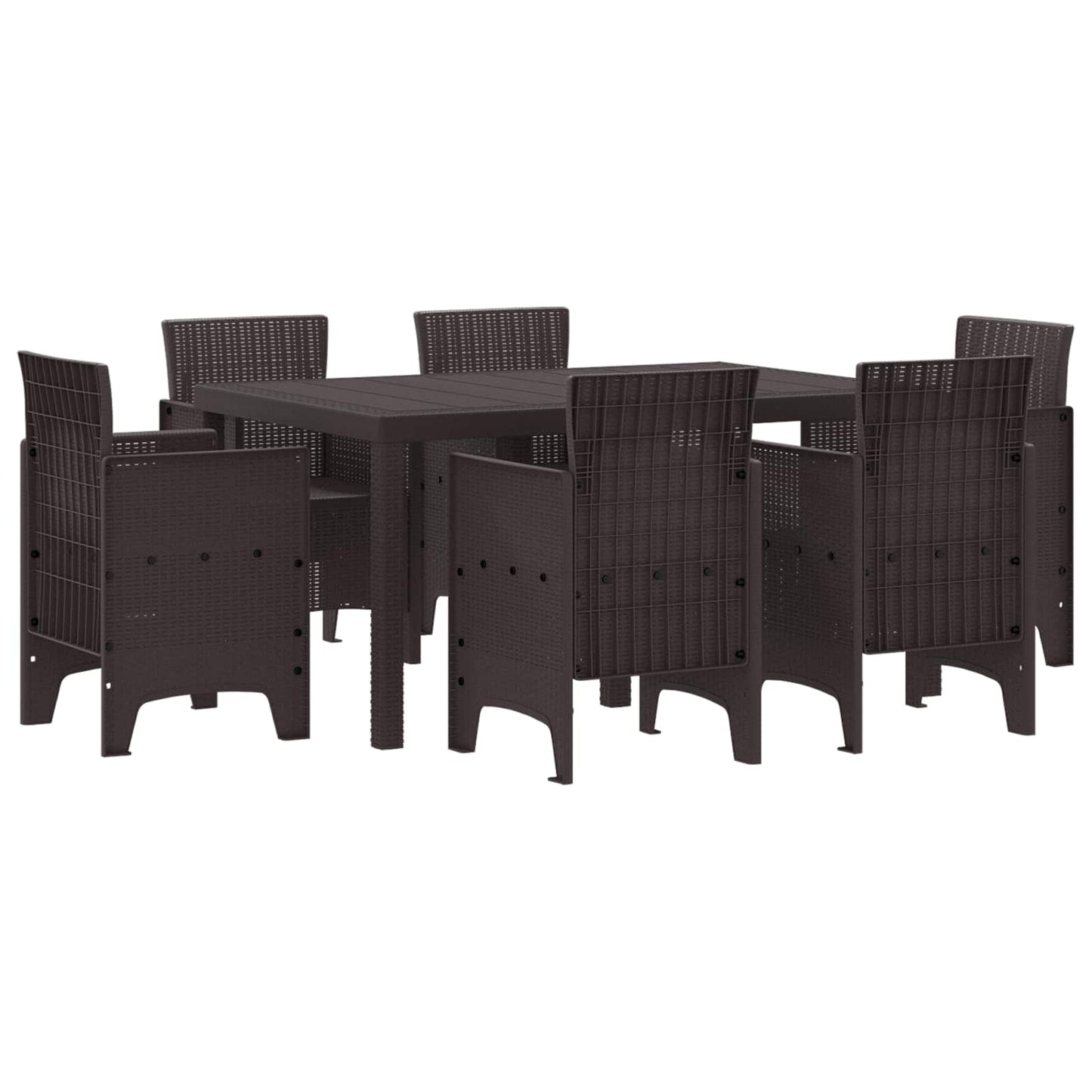 Hage Spisegruppe 7 pcs Brun Polt rattan