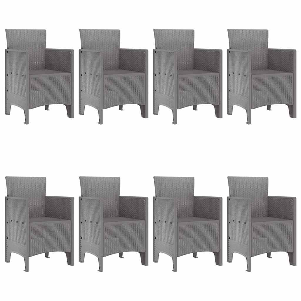 Hage Spisegruppe 9 pcs Lysegrå Polypropen