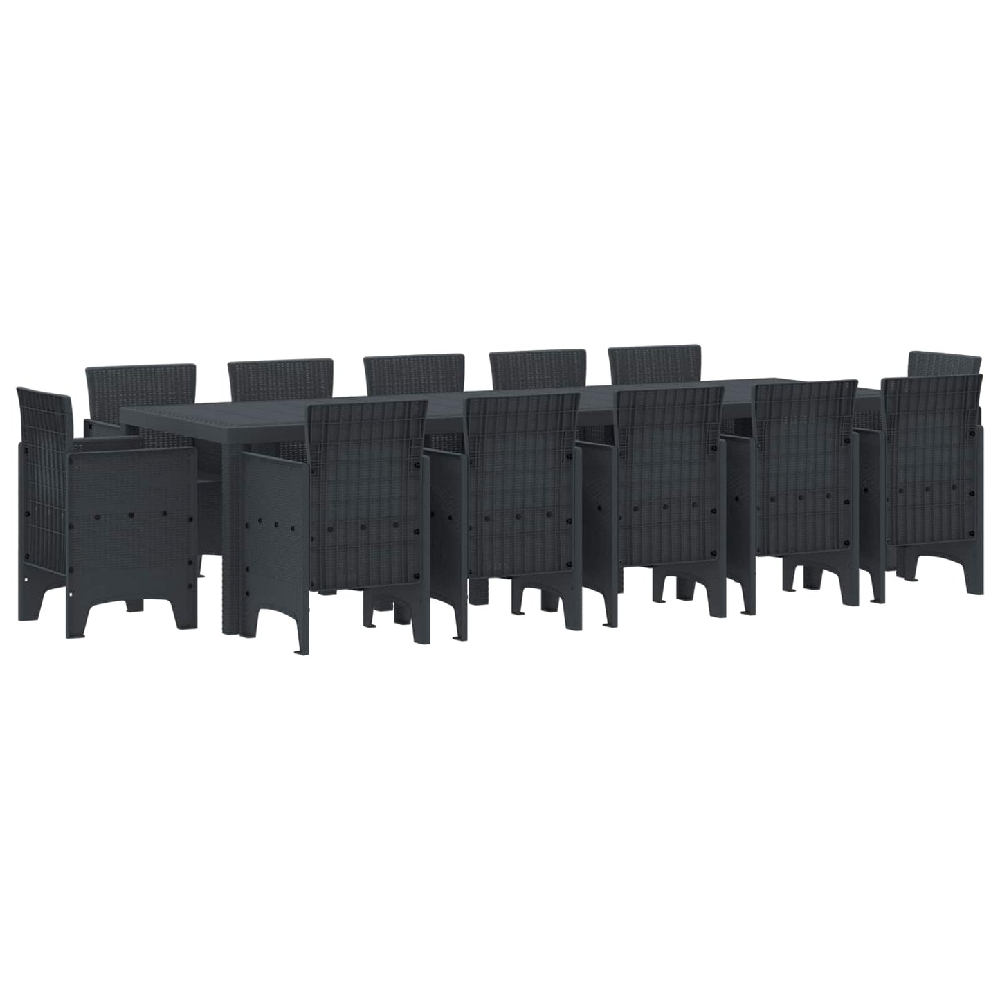 Hage Spisegruppe 13 pcs Antrasitt Plast
