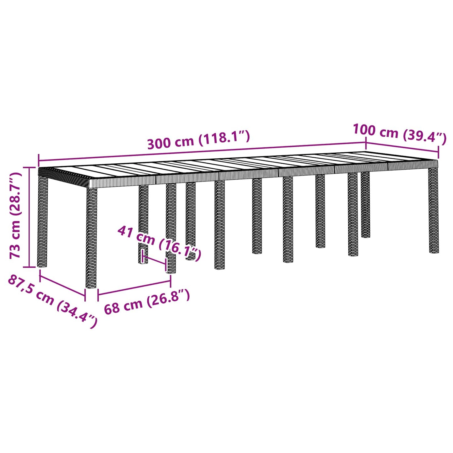 Hage Spisegruppe 13 pcs Antrasitt Plast