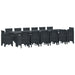 Hage Spisegruppe 15 pcs Antrasitt Polt rattan