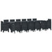 Hage Spisegruppe 15 pcs Antrasitt Polt rattan