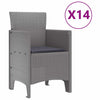 Hage Spisegruppe 15 pcs Lysegrå Polt rattan