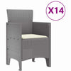 Hage Spisegruppe 15 pcs Lysegrå Polt rattan