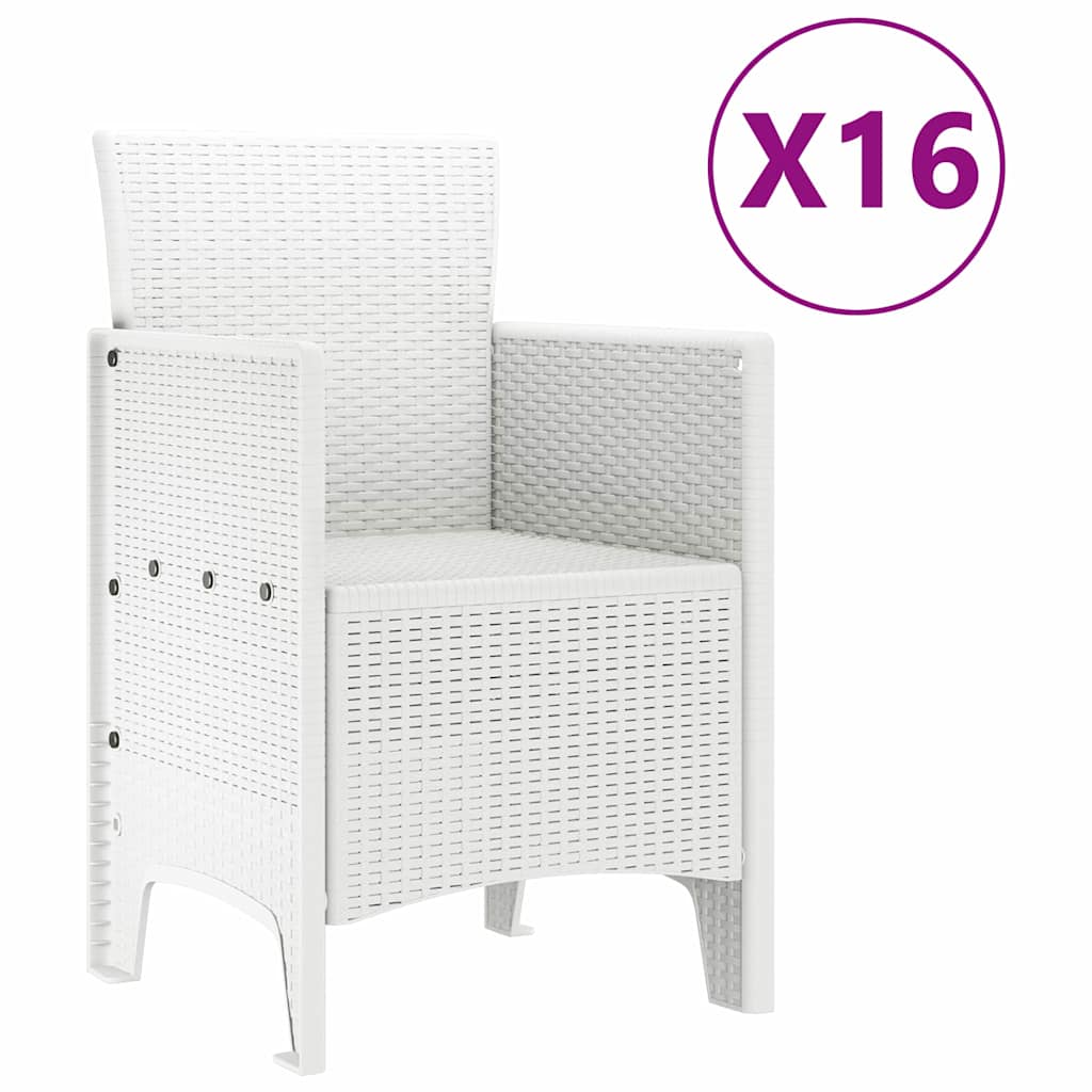 Hage Spisestue Set med Puter 17 stk. Hvit PP
