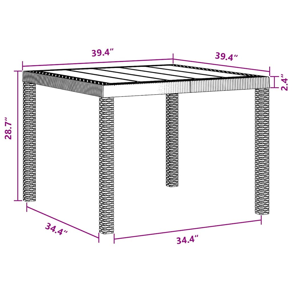Hage Spisegruppe 3 pcs Brun Polt rattan