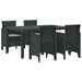 Hage Spisegruppe 5 pcs Antrasitt Polt rattan