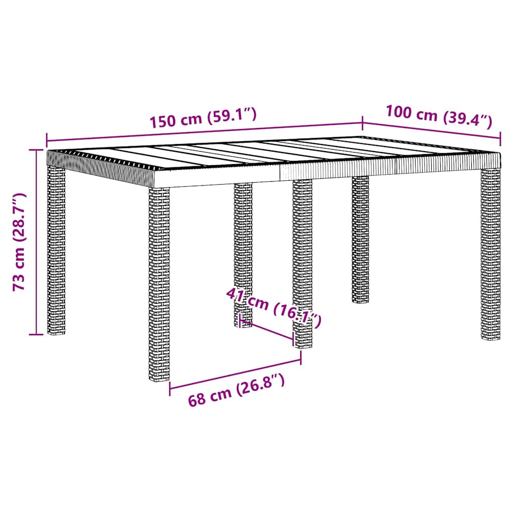 Hage Spisegruppe 5 stk. Hvit Polt rattan