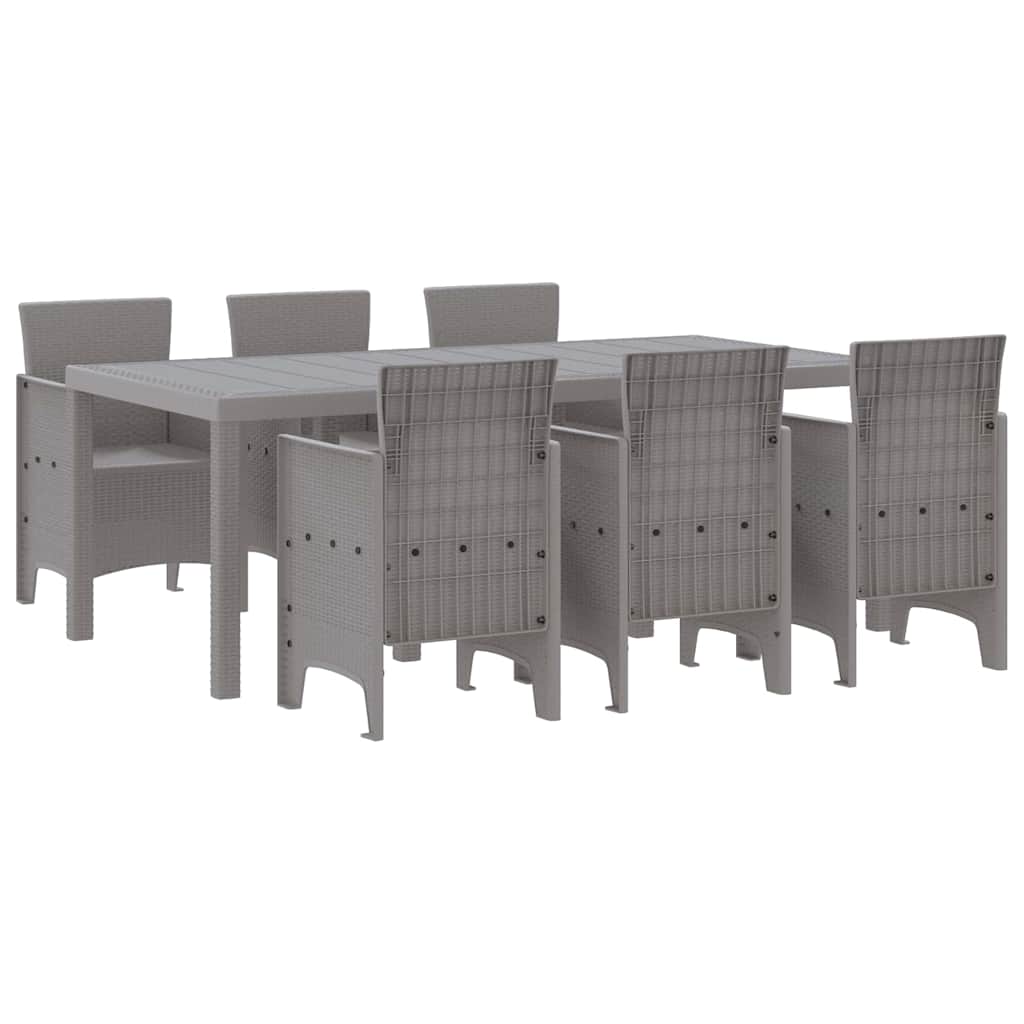 Hage Spisegruppe 7 pcs Lysegrå Polypropen