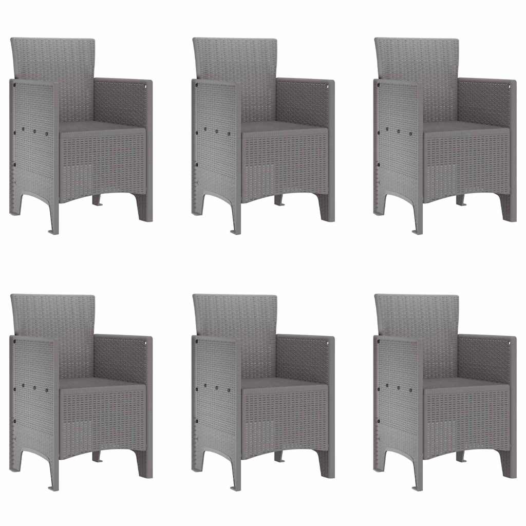 Hage Spisegruppe 7 pcs Lysegrå Polypropen