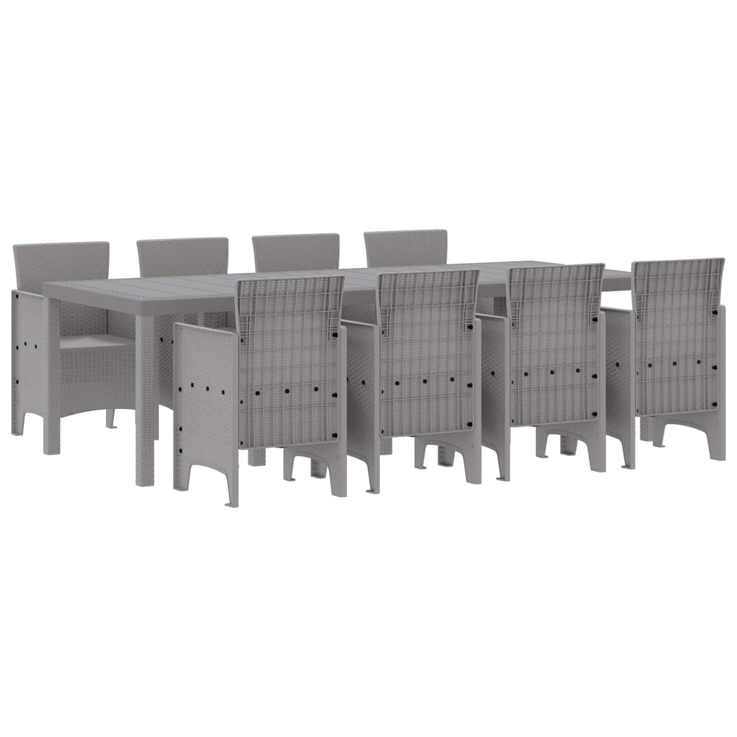 Hage Spisegruppe 9 stk. Hvit Polypropen