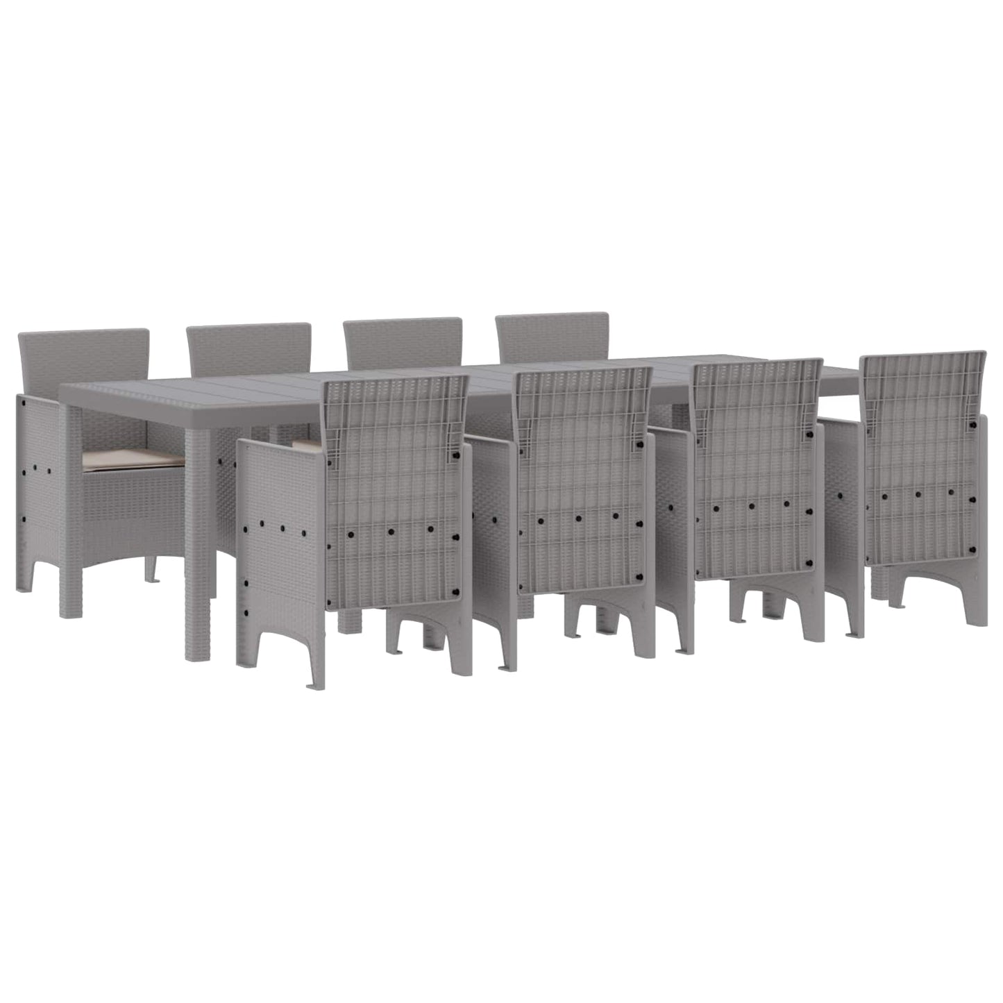 Hage Spisegruppe 9 stk. Hvit Polypropen