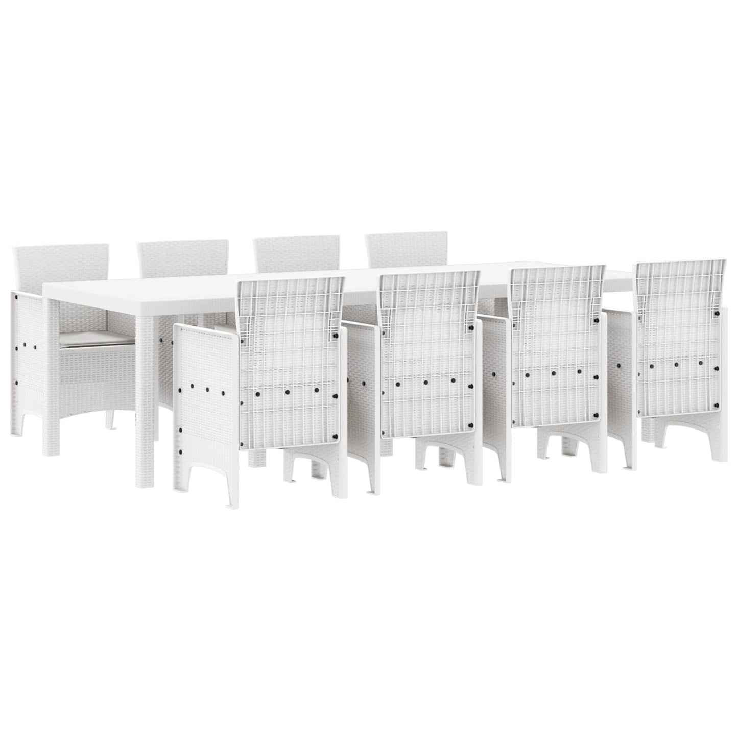 Hage Spisegruppe 9 stk. Hvit Polypropen
