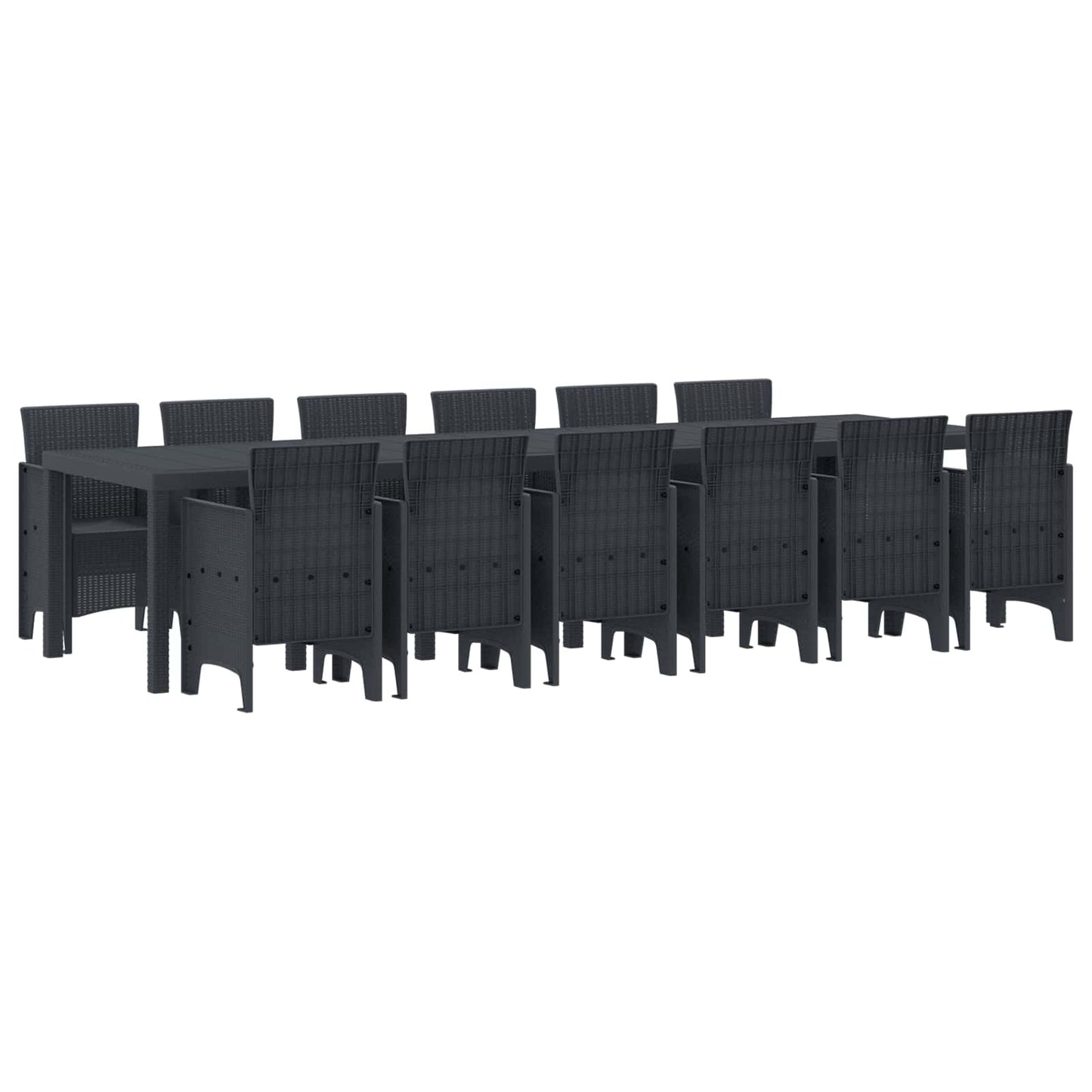 Hage Spisegruppe 13 pcs Antrasitt Polt rattan
