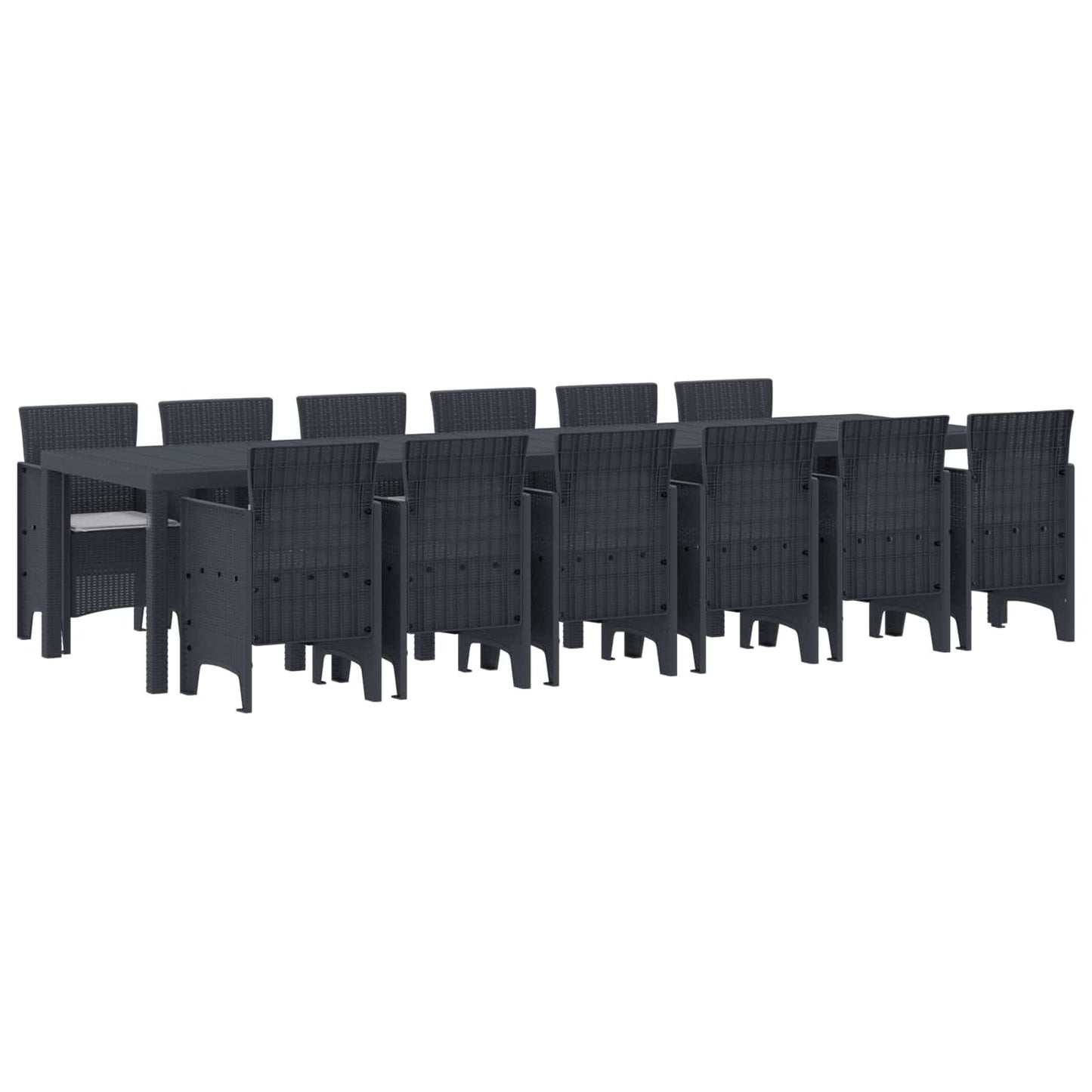 Hage Spisegruppe 13 pcs Antrasitt Polt rattan
