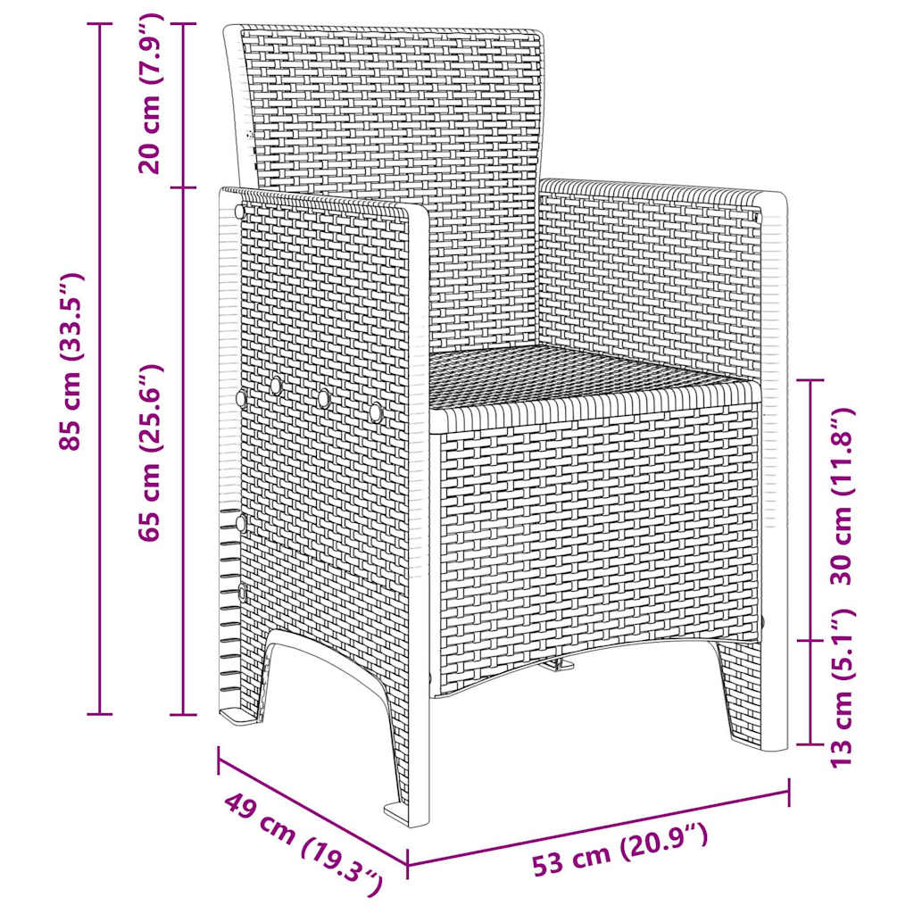 Hage Spisegruppe 13 stk. Hvit Polt rattan
