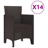 Hage Spisegruppe 15 pcs Brun Polt rattan