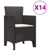 Hage Spisegruppe 15 pcs Brun Polt rattan