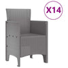 Hage Spisegruppe 15 pcs Lysegrå Polt rattan