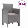 Hage Spisegruppe 15 pcs Lysegrå Polt rattan