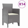 Hage Spisegruppe 15 pcs Lysegrå Polt rattan