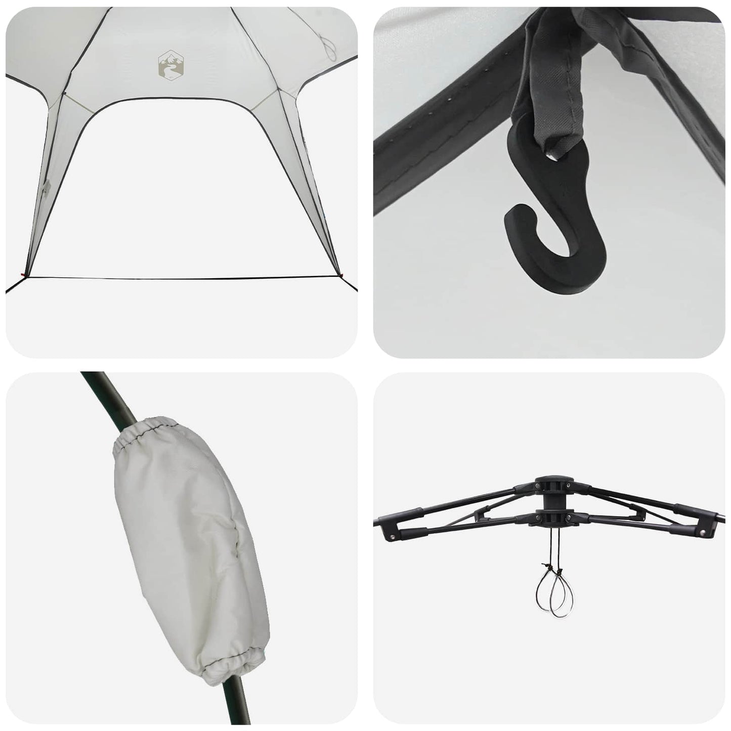 Sofortelt 4-personers hurtigt utløser Grå 260 x 260 x 197 cm