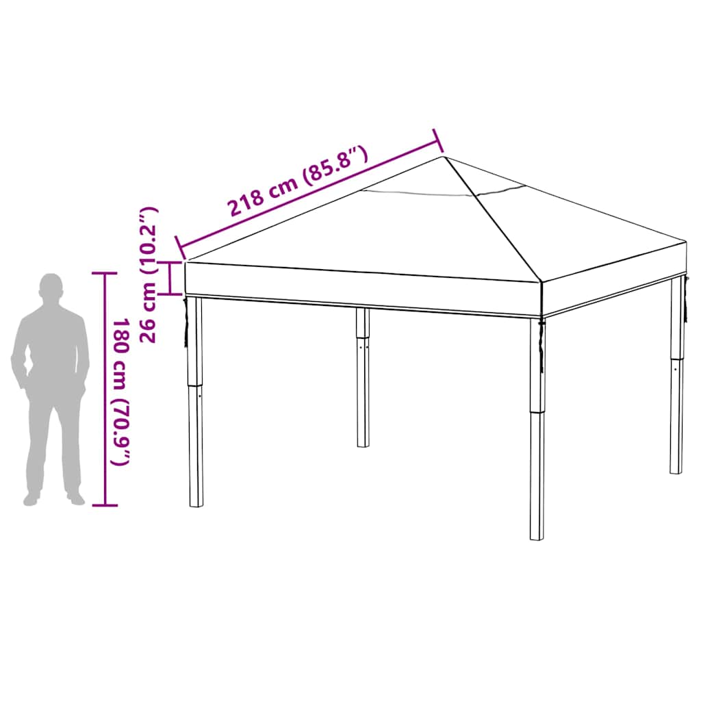 Hagepaviljongdeksel erstatning Gjennomsiktig 300 x 300 x 26 cm