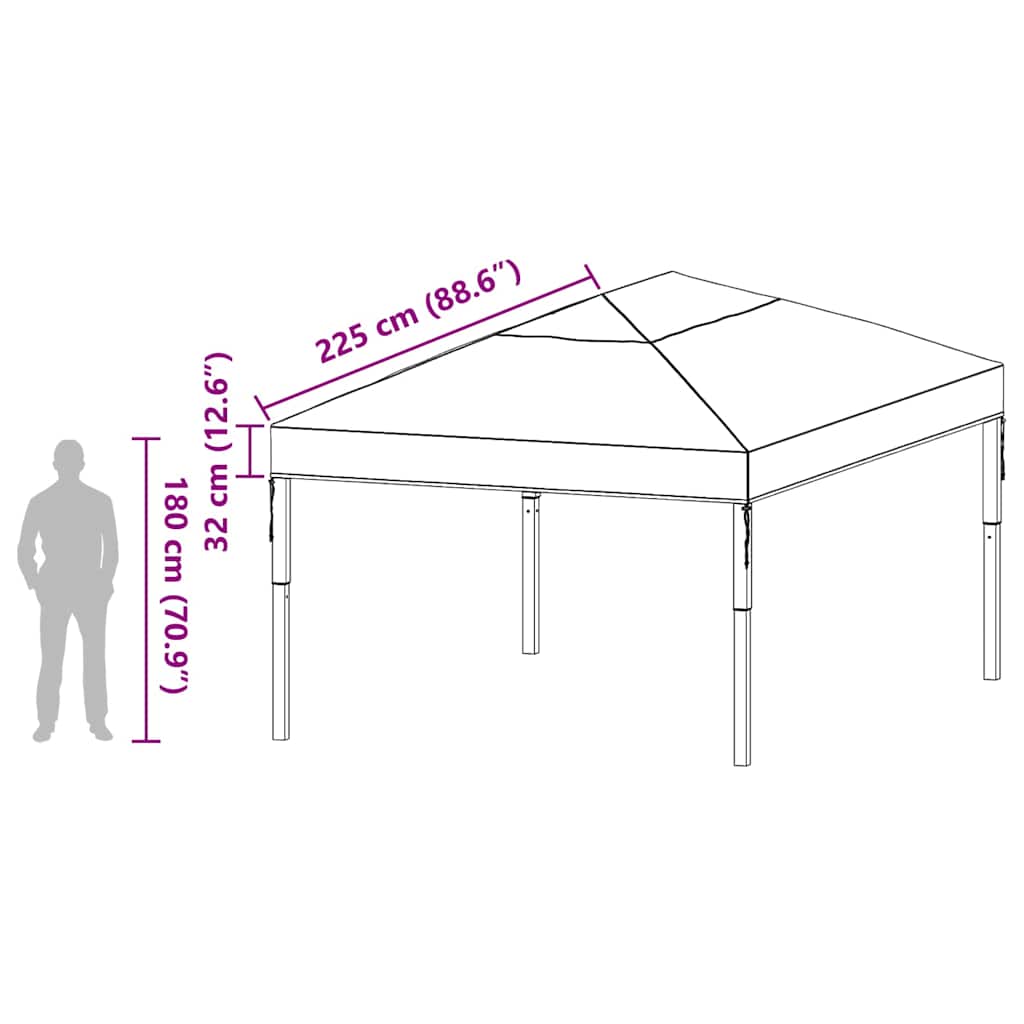 Hagepaviljongdeksel erstatning Gjennomsiktig 400 x 300 x 32 cm