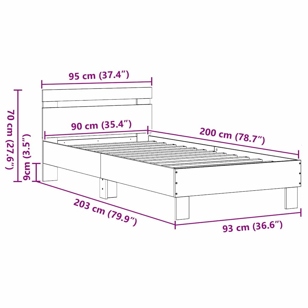 Sengestamme Gamle tre 193 x 95 x 88 cm Massivt Eiketre