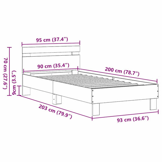 Sengestamme Artisan Eik 203 x 95 x 70 cm Konstruert tre