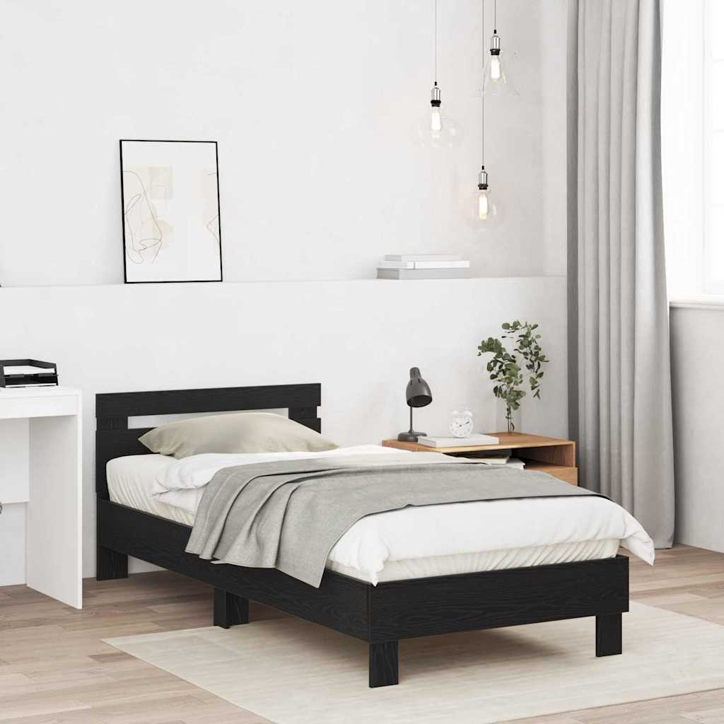 Sengestamme Svart Eik 203 x 95 x 70 cm Konstruert tre vidaXL