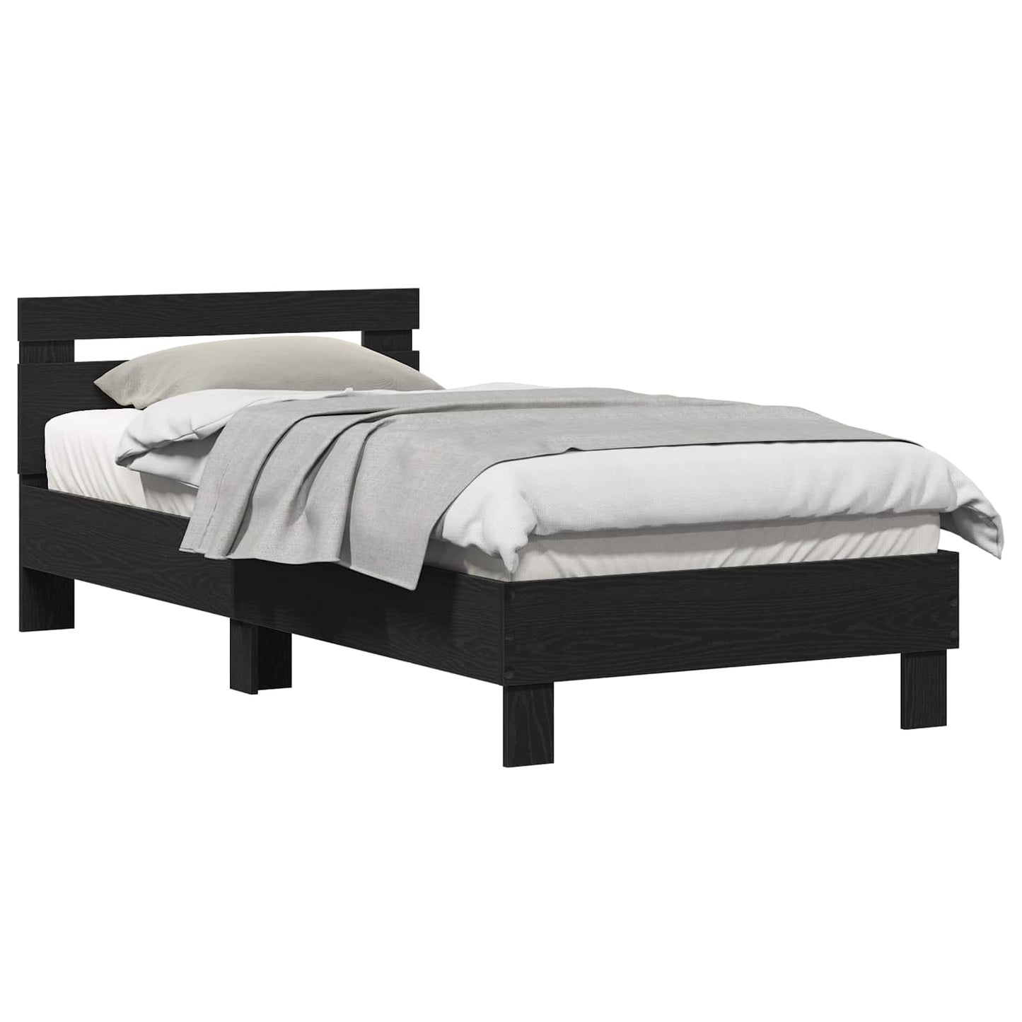 Sengestamme Svart Eik 203 x 95 x 70 cm Konstruert tre vidaXL