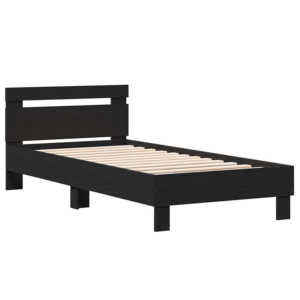 Sengestamme Svart Eik 203 x 95 x 70 cm Konstruert tre vidaXL