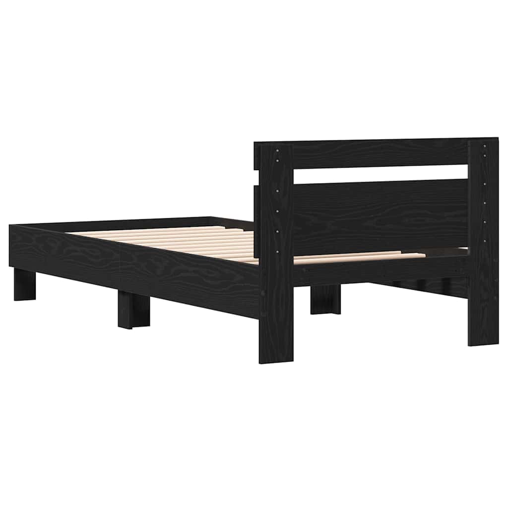 Sengestamme Svart Eik 203 x 95 x 70 cm Konstruert tre vidaXL