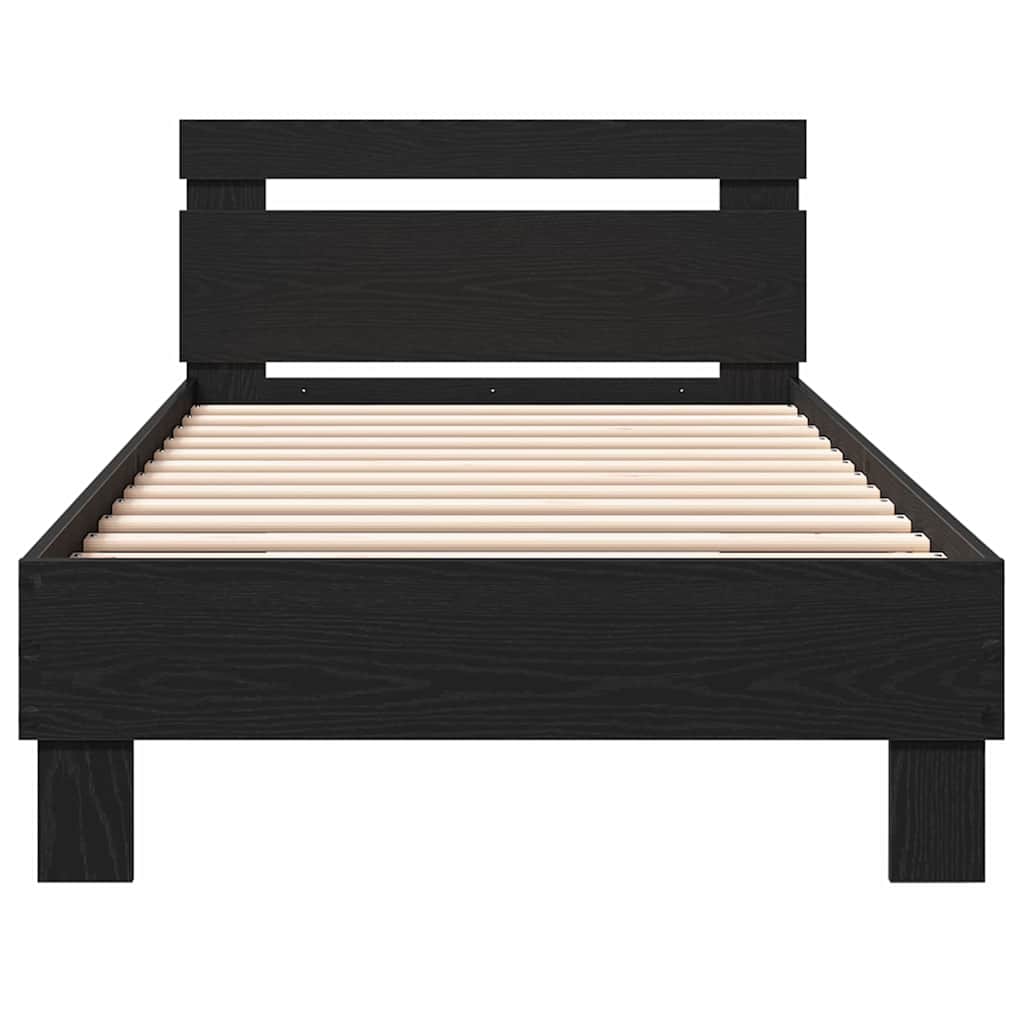 Sengestamme Svart Eik 203 x 95 x 70 cm Konstruert tre vidaXL