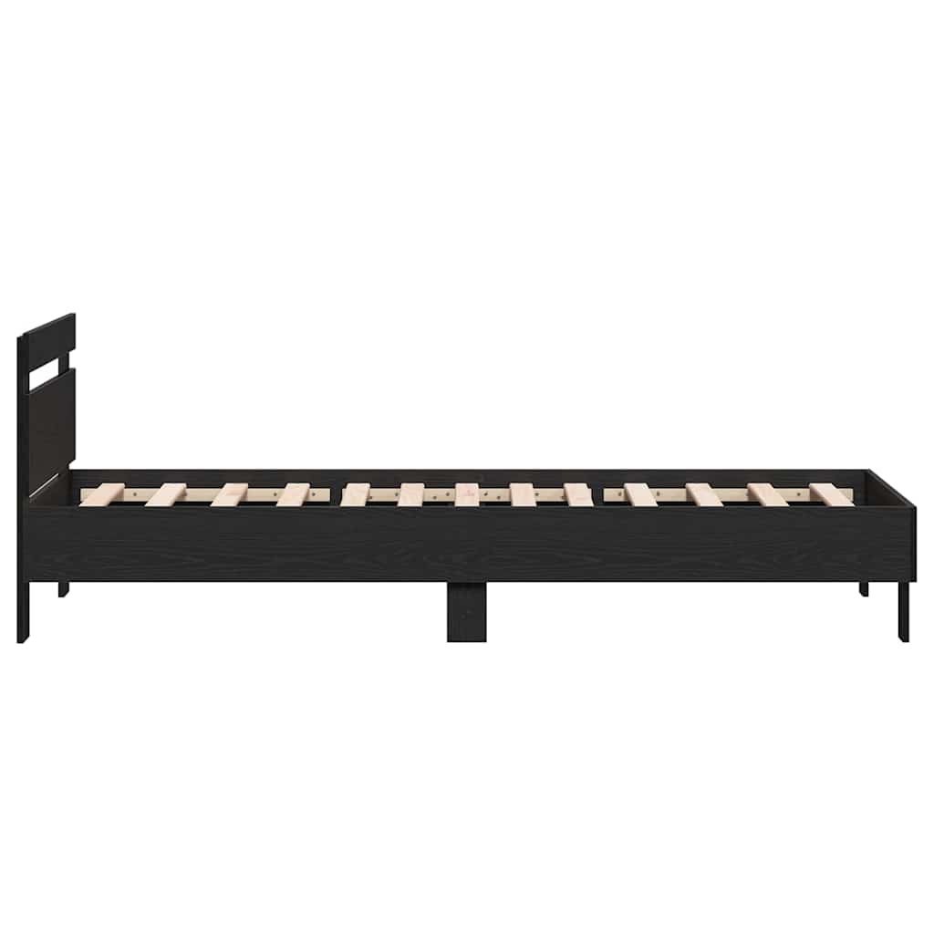 Sengestamme Svart Eik 203 x 95 x 70 cm Konstruert tre vidaXL
