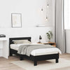 Sengestel med hodegjerde Svart eik 90 x 190 cm Konstruert tre